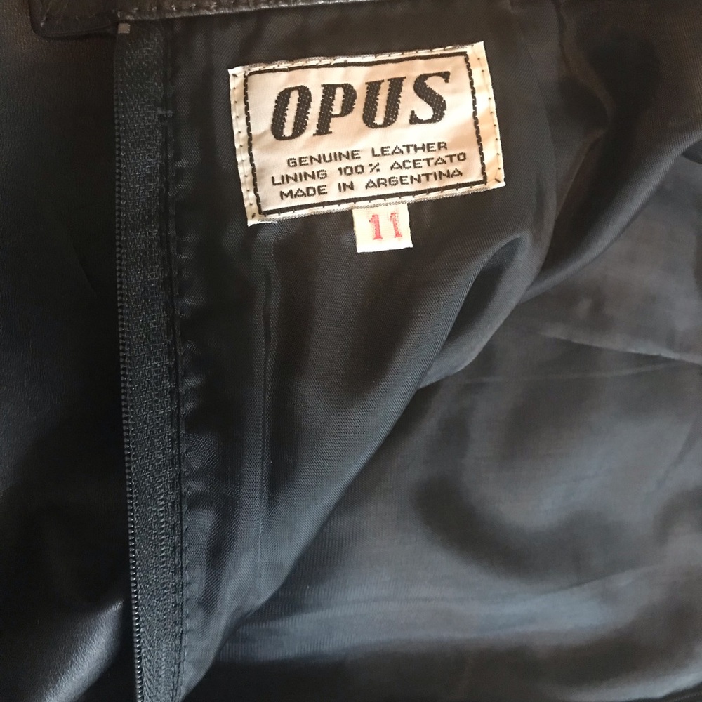 VINTAGE Genuine Black Leather Opus Skirt